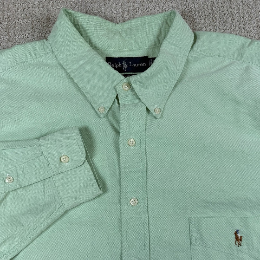 Polo Ralph Lauren Men's 3XB Classic Fit Green Long Sleeve Button Down Shirt
